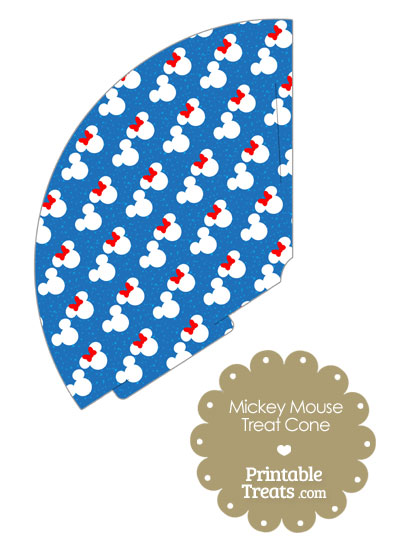 Minnie and Mickey Snow Theme Treat Cone from PrintableTreats.com