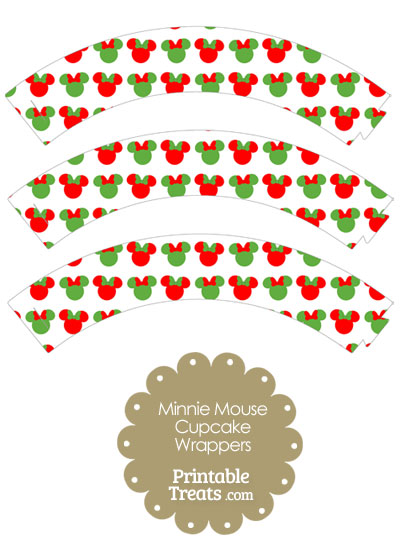 Minnie Mouse Christmas Cupcake Wrappers from PrintableTreats.com