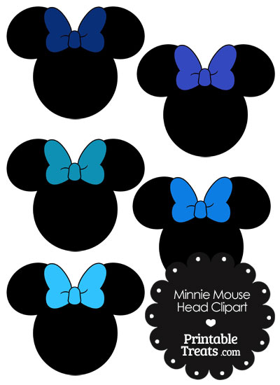 Minnie Mouse Head Clipart with Blue Bows from PrintableTreats.com