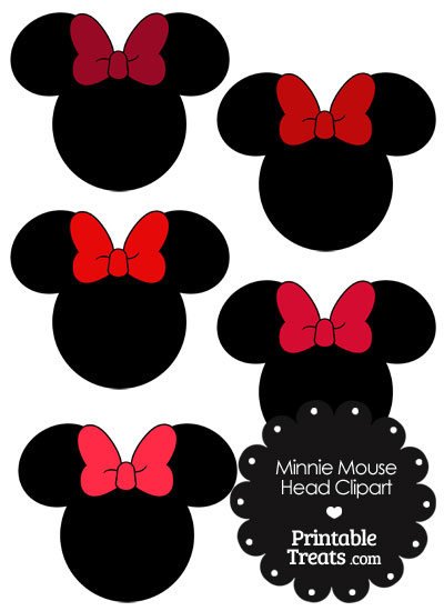 Minnie Mouse Head Clipart with Red Bows from PrintableTreats.com