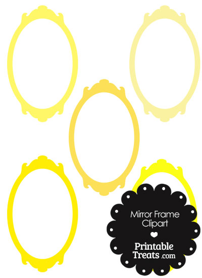 Mirror Frame Clipart in Shades of Yellow from PrintableTreats.com