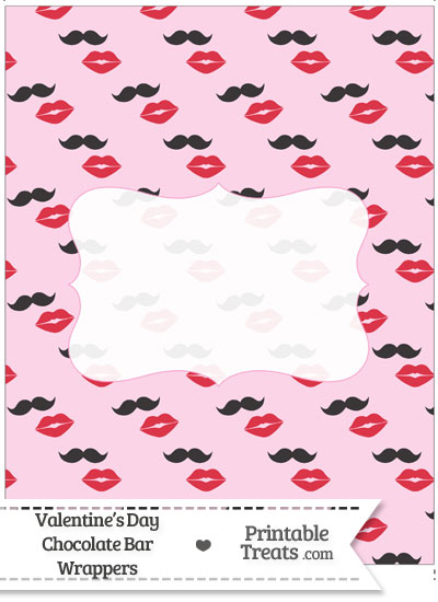 Mustache Kiss Chocolate Bar Wrappers from PrintableTreats.com