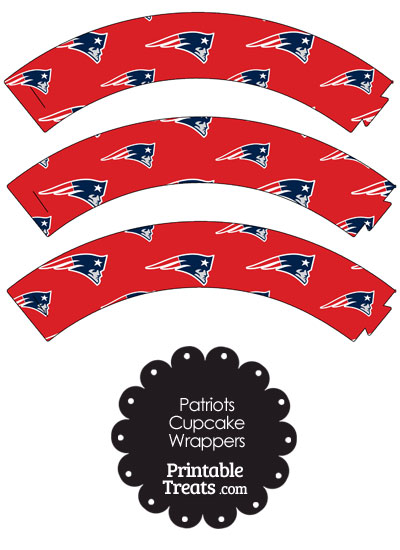 New England Patriots Logo Cupcake Wrappers from PrintableTreats.com