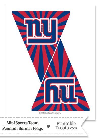 New York Giants Mini Pennant Banner Flags from PrintableTreats.com