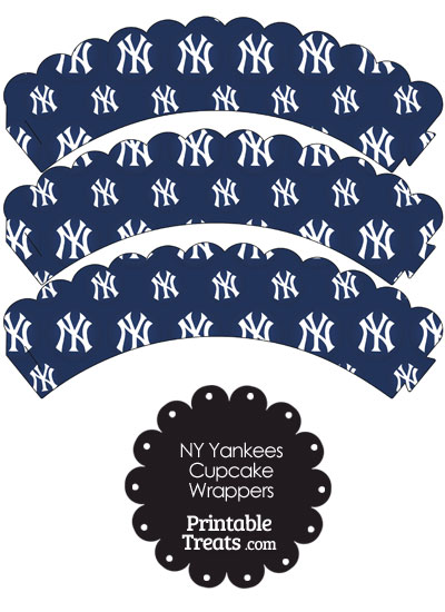 New York Yankees Logo Scalloped Cupcake Wrappers from PrintableTreats.com