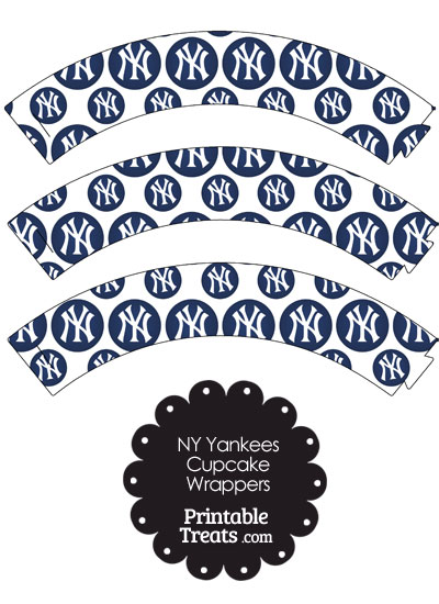 New York Yankees Logo with White Background Cupcake Wrappers from PrintableTreats.com