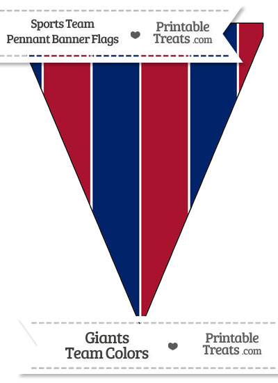 NY Giants Colors Pennant Banner Flag from PrintableTreats.com