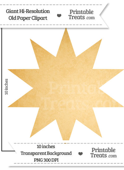 Old Paper Giant 10 Point Star Clipart from PrintableTreats.com
