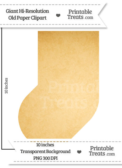 Old Paper Giant Baby Sock Clipart from PrintableTreats.com
