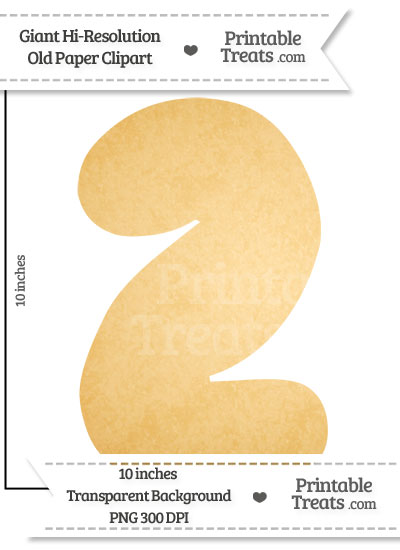 Old Paper Giant Bubble Number 2 Clipart from PrintableTreats.com