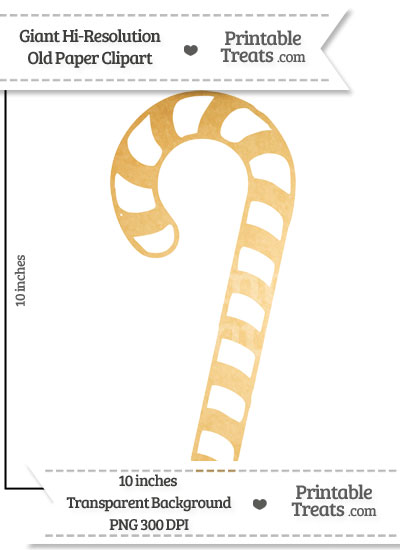 Old Paper Giant Candy Cane Clipart from PrintableTreats.com