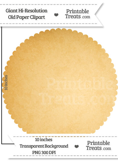 Old Paper Giant Circle with Scalloped Edges Clipart from PrintableTreats.com