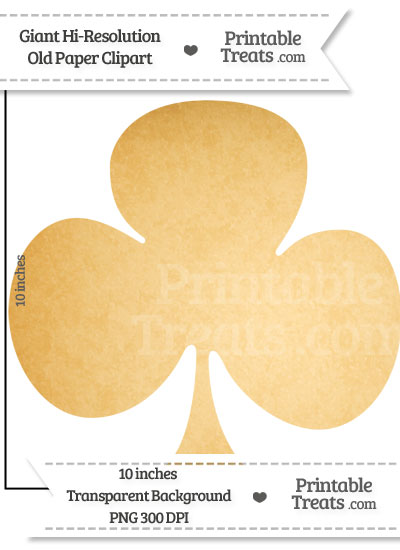 Old Paper Giant Club Card Symbol Clipart from PrintableTreats.com