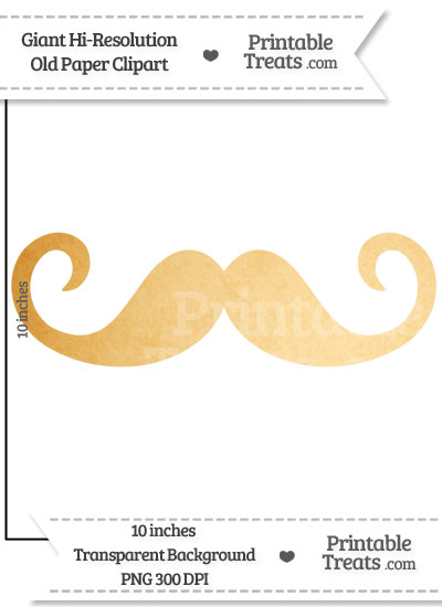 Old Paper Giant Curly Moustache Clipart from PrintableTreats.com