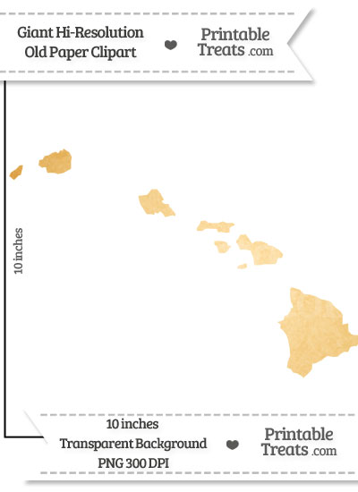Old Paper Giant Hawaii State Clipart from PrintableTreats.com