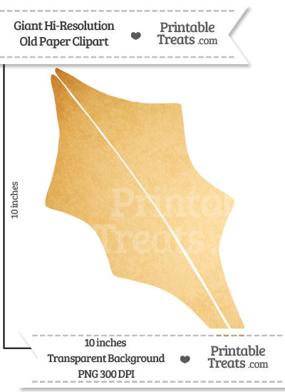 Old Paper Giant Holly Leaf Clipart from PrintableTreats.com