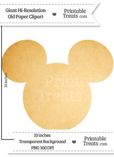 Old Paper Giant Mickey Mouse Head Clipart from PrintableTreats.com