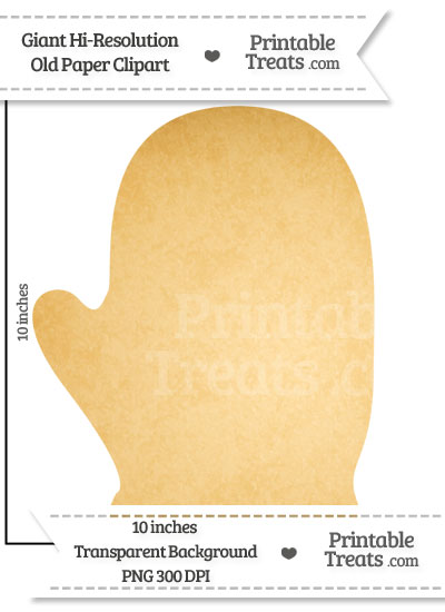 Old Paper Giant Right Glove Clipart from PrintableTreats.com