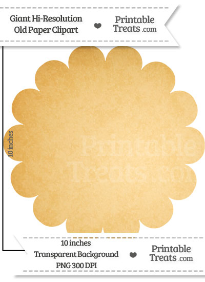 Old Paper Giant Scalloped Circle Clipart from PrintableTreats.com