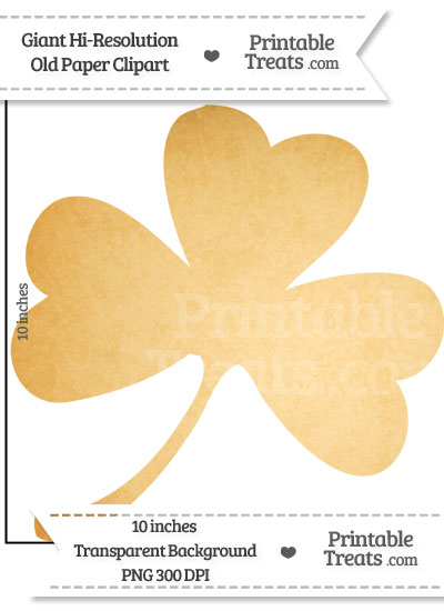 Old Paper Giant Shamrock Clipart from PrintableTreats.com