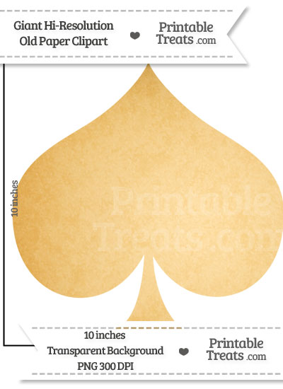 Old Paper Giant Spade Card Symbol Clipart from PrintableTreats.com
