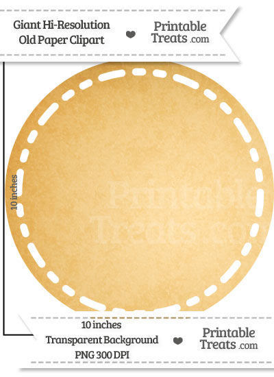 Old Paper Giant Stitched Circle Clipart from PrintableTreats.com