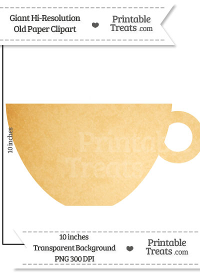 Old Paper Giant Teacup Clipart from PrintableTreats.com