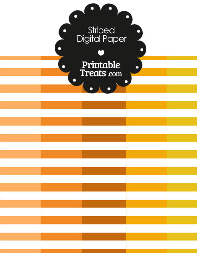 Orange and White Horizontal Striped Digital Scrapbook Paper from PrintableTreats.com