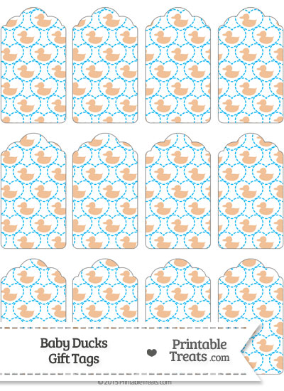 Orange Baby Ducks Gift Tags from PrintableTreats.com