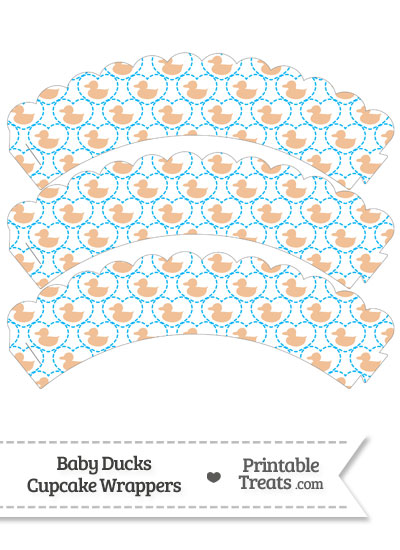Orange Baby Ducks Scalloped Cupcake Wrappers from PrintableTreats.com