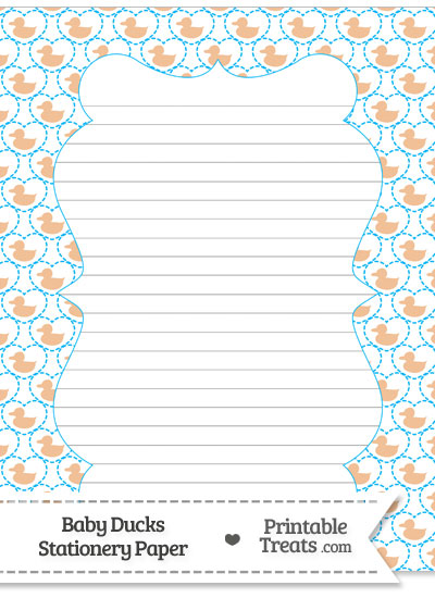 Orange Baby Ducks Stationery Paper from PrintableTreats.com