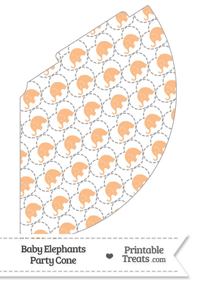 Orange Baby Elephants Party Cone from PrintableTreats.com
