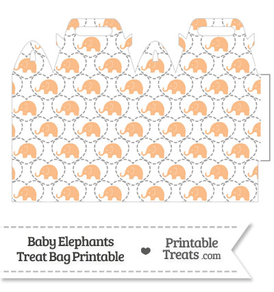 Orange Baby Elephants Treat Bag from PrintableTreats.com