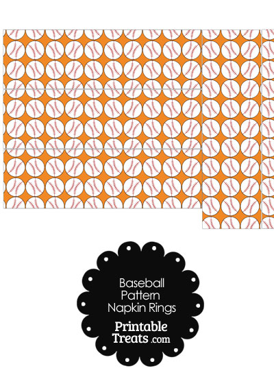 Orange Baseball Pattern Napkin Rings from PrintableTreats.com