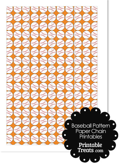 Orange Baseball Pattern Paper Chains from PrintableTreats.com