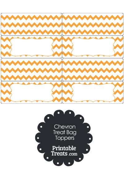 Orange Chevron Treat Bag Toppers from PrintableTreats.com