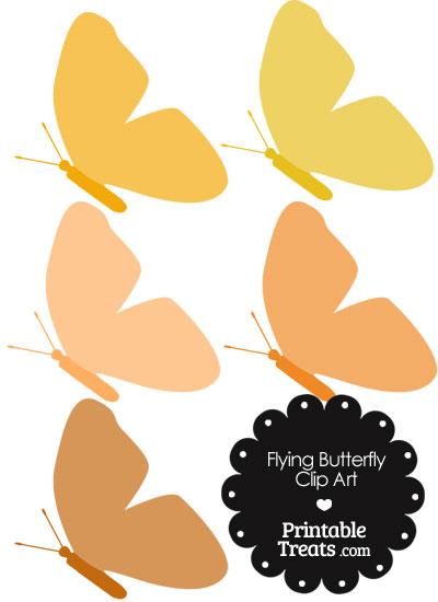 Orange Flying Butterfly Clipart from PrintableTreats.com