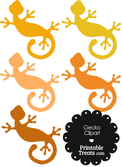 Orange Gecko Clipart from PrintableTreats.com