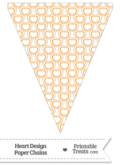 Orange Heart Design Pennant Banner Flag from PrintableTreats.com