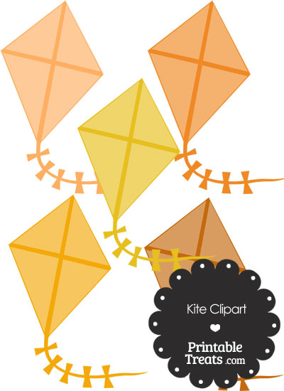 Orange Kite Clipart from PrintableTreats.com