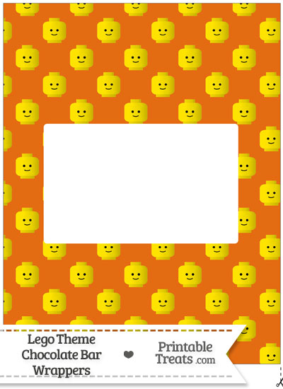 Orange Lego Theme Chocolate Bar Wrappers from PrintableTreats.com