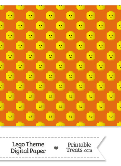 Orange Lego Theme Digital Scrapbook Paper from PrintableTreats.com