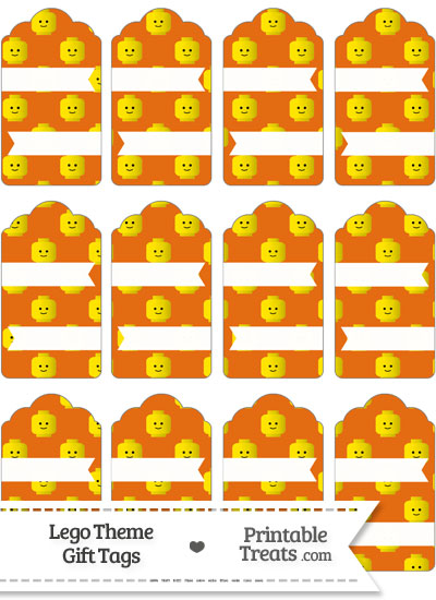Orange Lego Theme Gift Tags from PrintableTreats.com