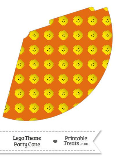 Orange Lego Theme Party Cone from PrintableTreats.com