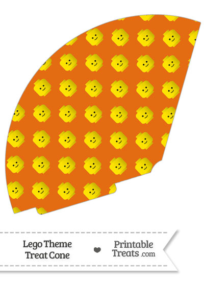 Orange Lego Theme Treat Cone from PrintableTreats.com