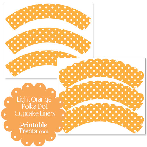 orange polka dot cupcake liners