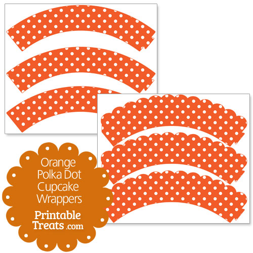 orange polka dot cupcake wrappers