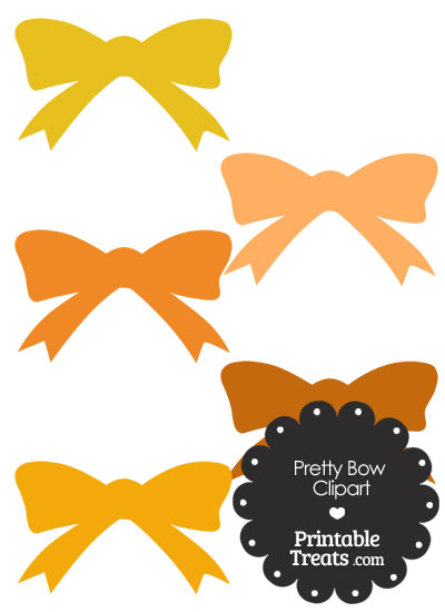 Orange Pretty Bow Clipart from PrintableTreats.com