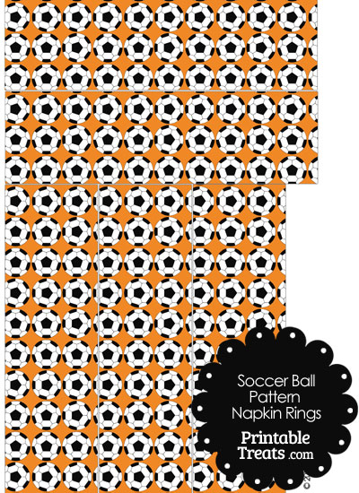 Orange Soccer Ball Pattern Napkin Rings from PrintableTreats.com