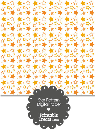 Orange Star Pattern Digital Scrapbook Paper from PrintableTreats.com
